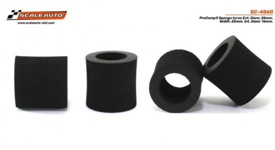 Scaleauto, Ø16mm(innen) Ø25x25mm, ProComp-3, 4 Stk., SC-4860